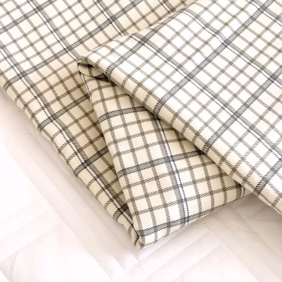 【京かわ会社】磨毛双层纱枕套一对装52*78cm灰小格