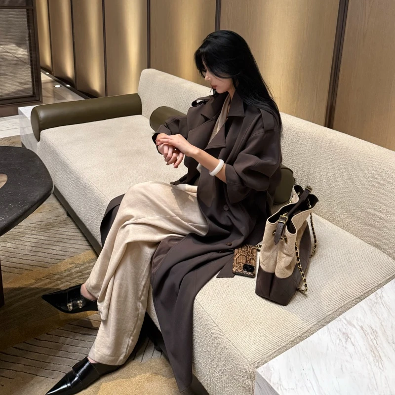 鸽子的衣橱|鎏金旧梦|春秋港风复古气质轻奢显瘦高个子中长款风衣