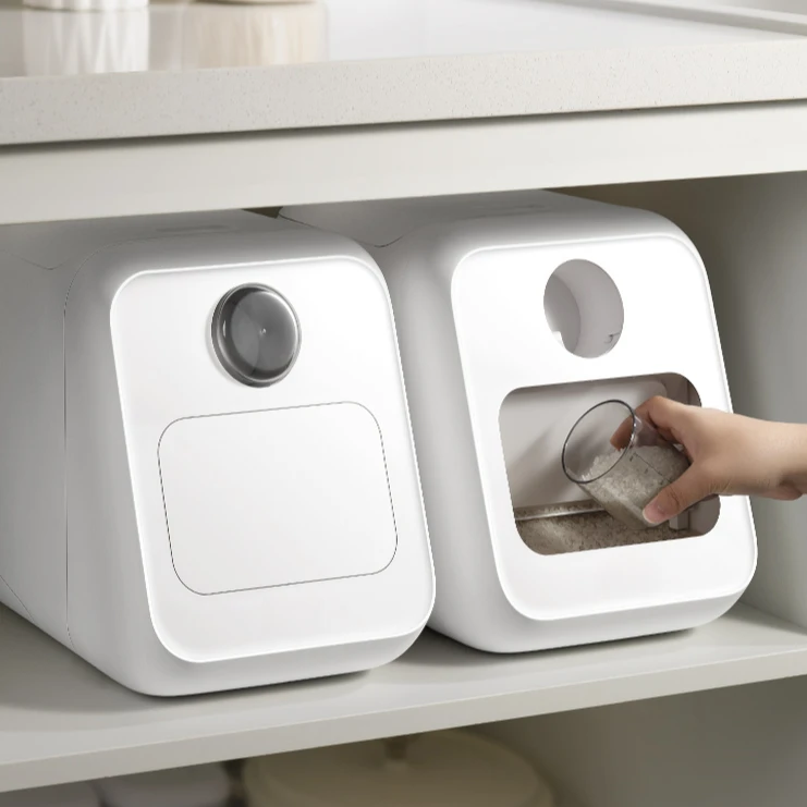 deHub自动开盖米桶2025新款橱柜密封防潮防虫面粉储存罐米缸米箱