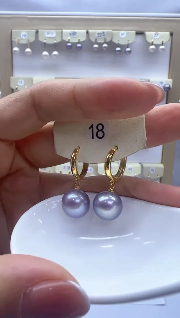 【闪购商品】淡水珍珠耳饰银S925镶嵌18