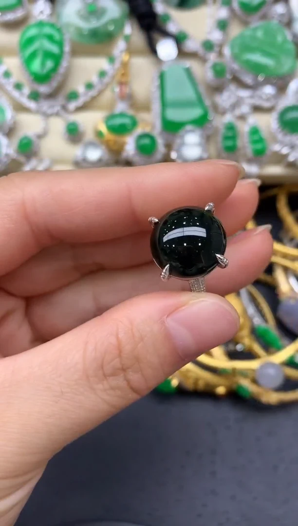 翡翠戒指18K金镶嵌361-中国好珍宝