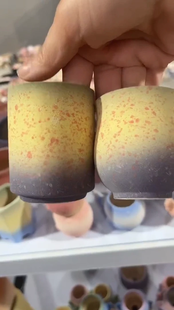 麦饭石粗陶多肉花盆两个