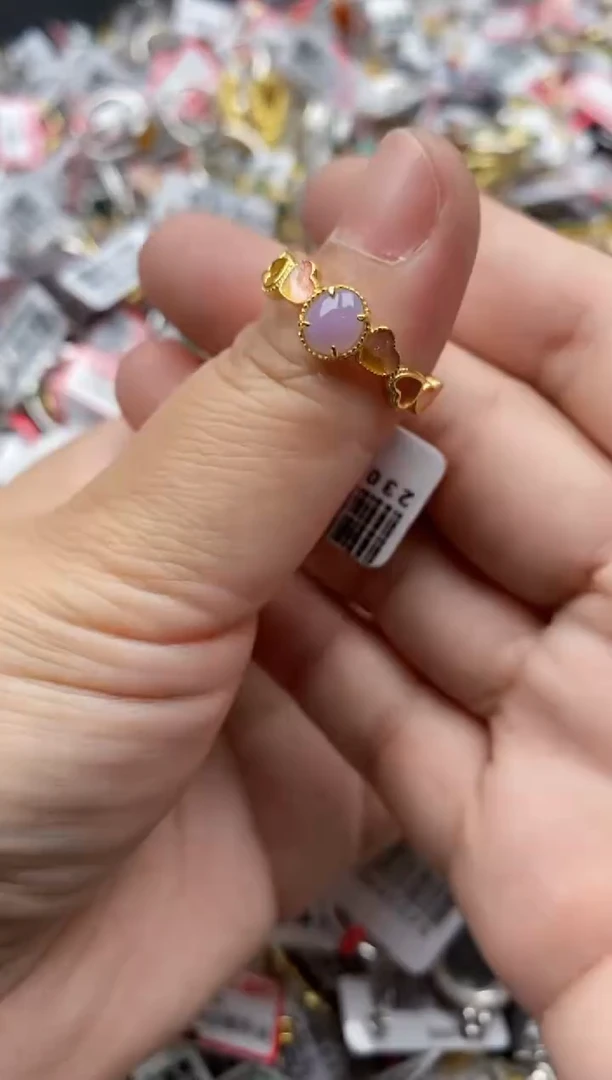 【闪购商品】翡翠戒指银S925镶嵌99999-2