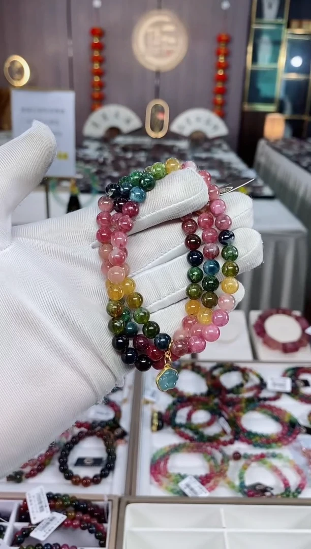 三圈手串6mm+未镶嵌碧玺（多样性发一条）xion