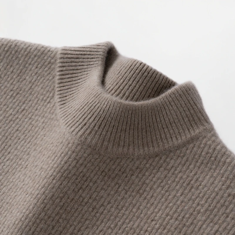 7针加厚100%纯山羊绒加厚打底衫男款高端针织衫翻毛衣内搭