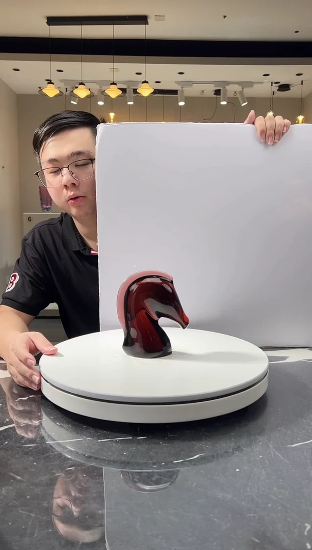 摆件巴比特美学-酒红色马首