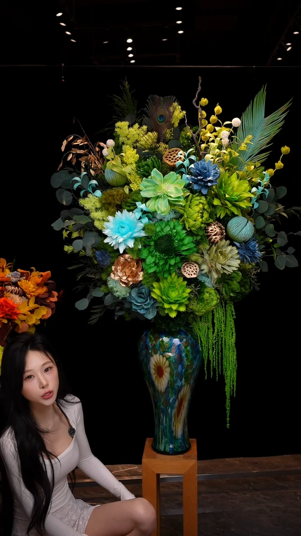 瓶琉璃手工花器花束空运包邮送货上门-以图片为准