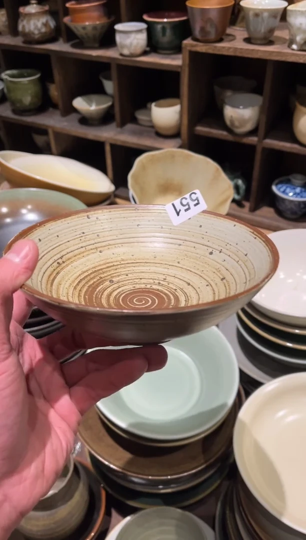 【闪购商品】瓷片551.6.5寸粗陶手刷碗盘