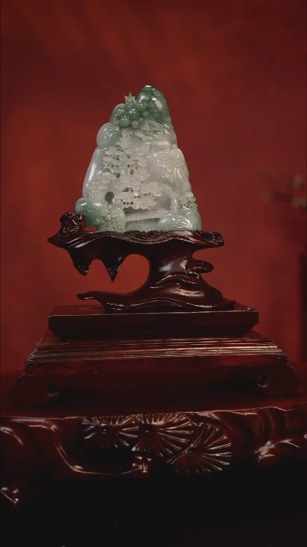 未镶嵌摆件翡翠亭台楼阁摆件