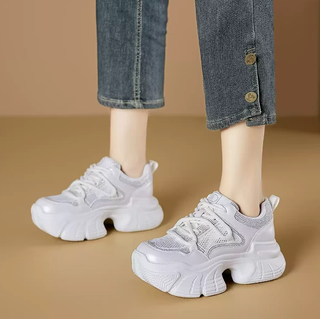 2025夏季新款厚底增高老爹鞋女百搭休闲运动鞋女鞋
