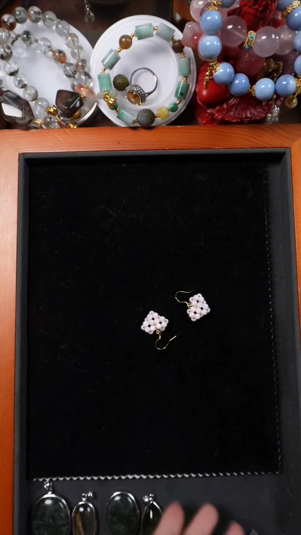 银S925镶嵌贝壳（贝母）耳环贝壳藕粉色耳环