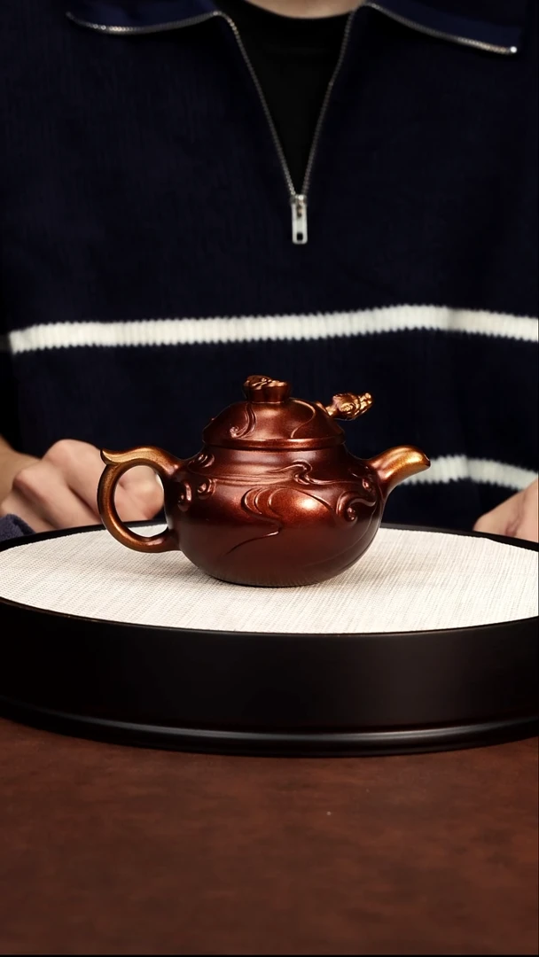 茶壶紫砂 鱼化龙贝壳烧