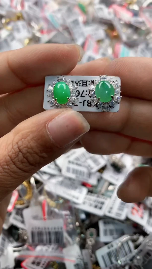 银S925镶嵌戒指翡翠777   10