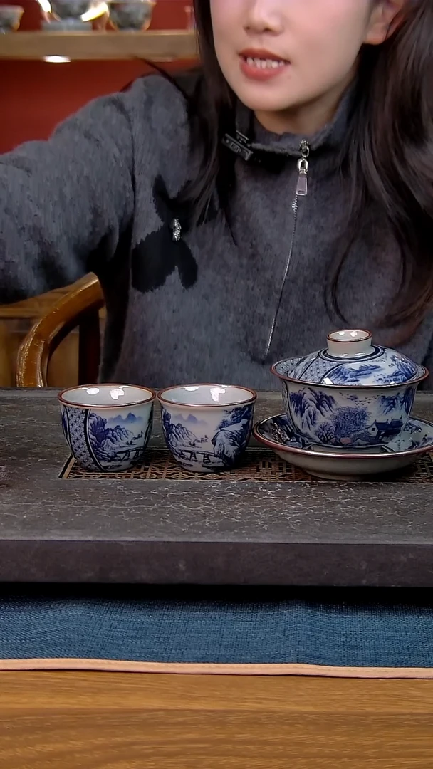 简装家用款3件套 老陶泥开片纹陶瓷茶具