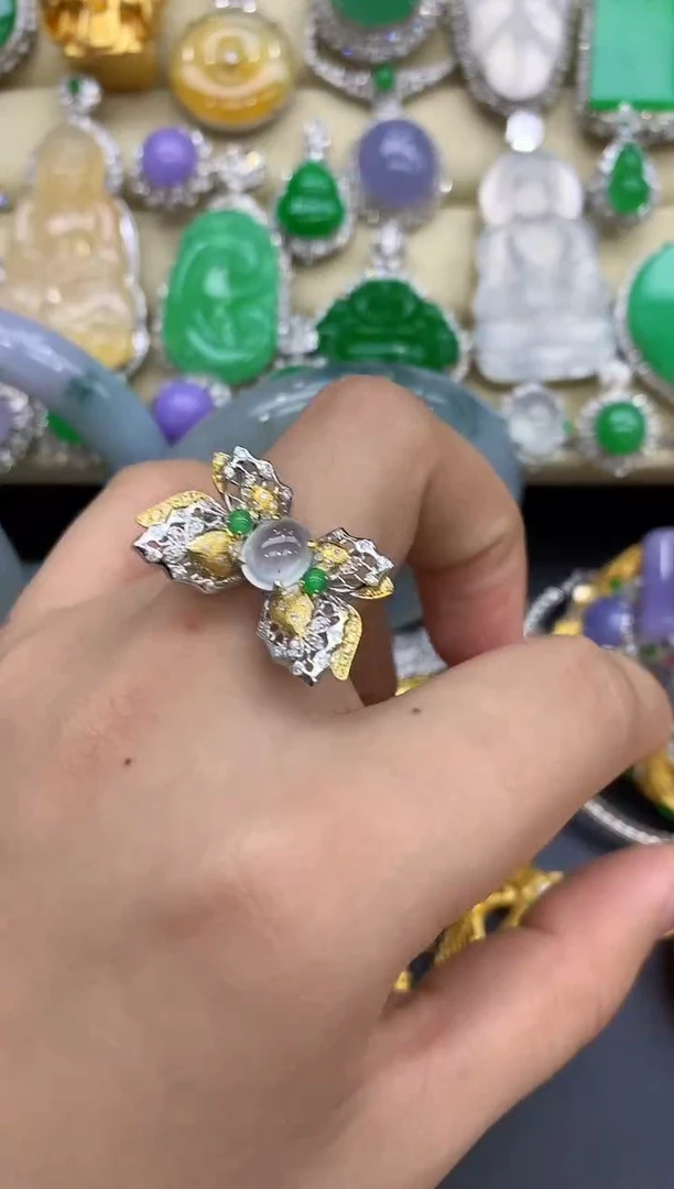 18K金镶嵌戒指翡翠311-中国好珍宝