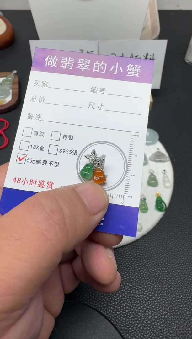 颈饰银S925镶嵌翡翠（17号）纯天然A货缅甸翡翠  锁骨吊坠