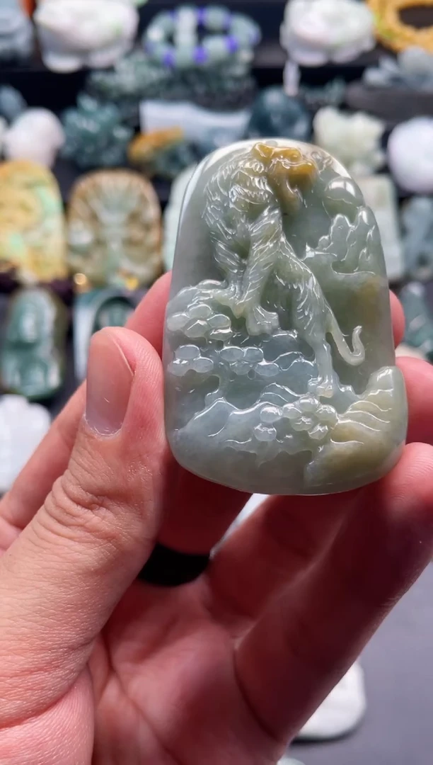 颈饰未镶嵌翡翠8  天然翡翠a货  老虎