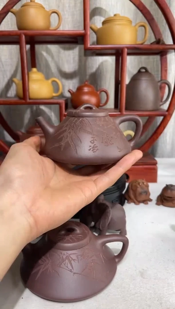 【闪购商品】紫砂茶壶台西底槽青子冶石瓢225cc