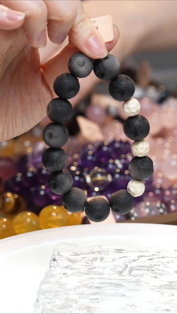 未镶嵌黑曜岩手串黑曜石手串·MM0025DEC331L365