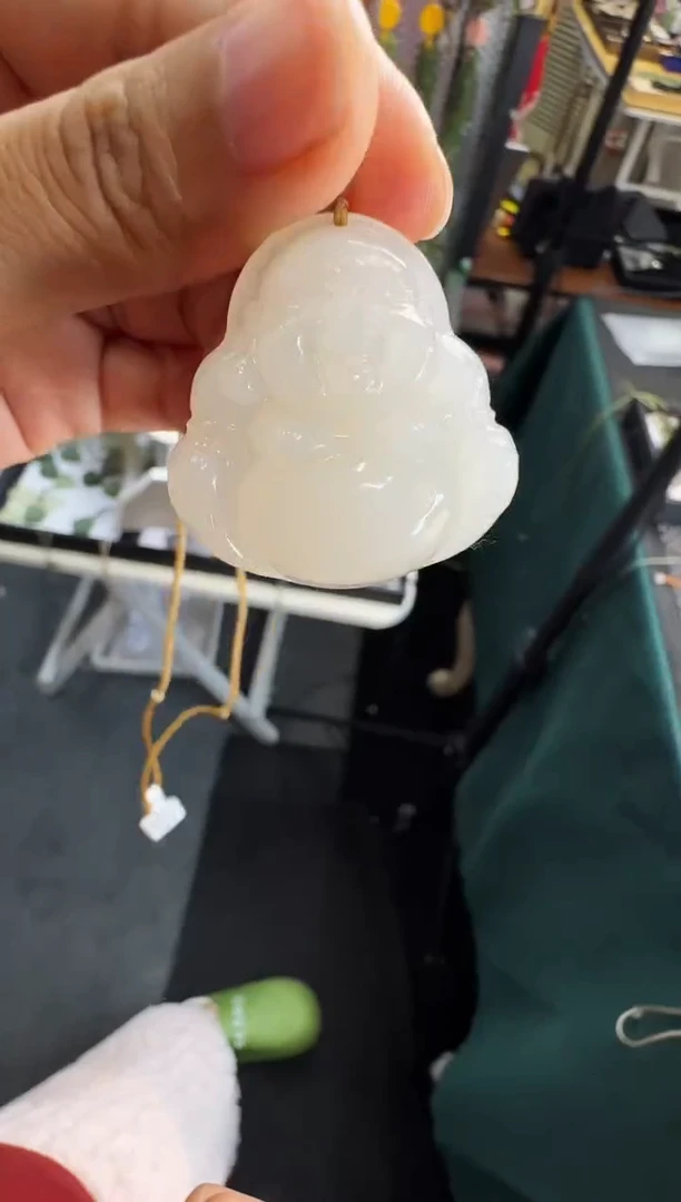 【闪购商品】和田玉颈饰未镶嵌35高冰白佛公