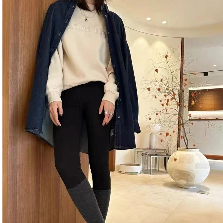 小众设计款宽松中长款牛仔外套h2802