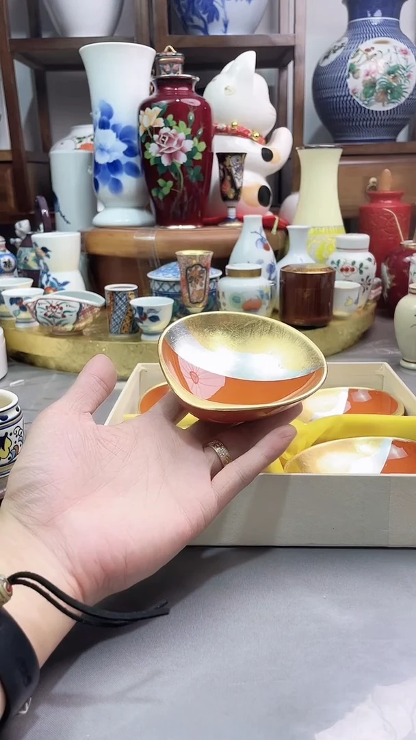 瓷片日产大漆金箔盘