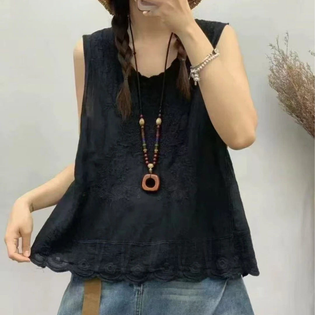 8715春季新款复古文艺小众休闲百搭时尚打底外穿宽松无袖内搭背心