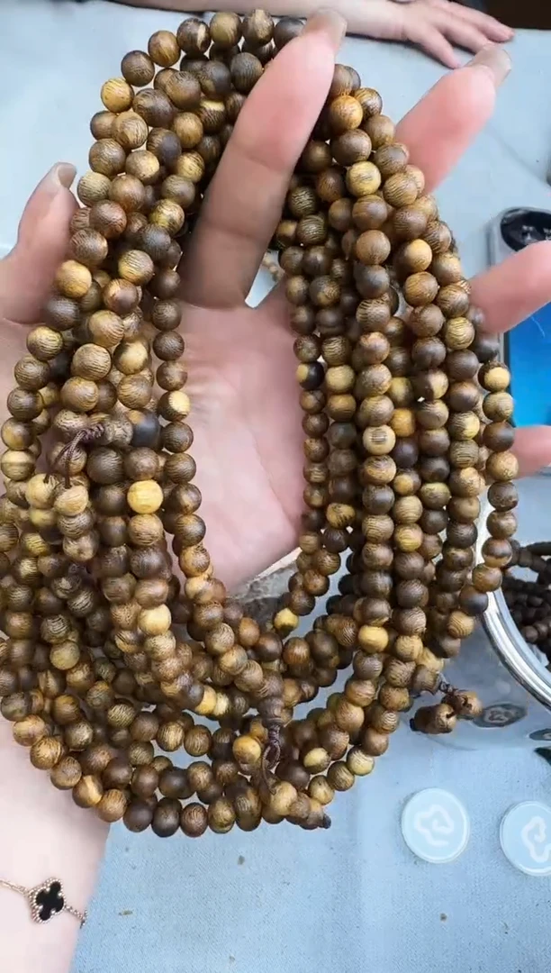 沉香手串0714虎斑棋圆珠多圈多样性发一