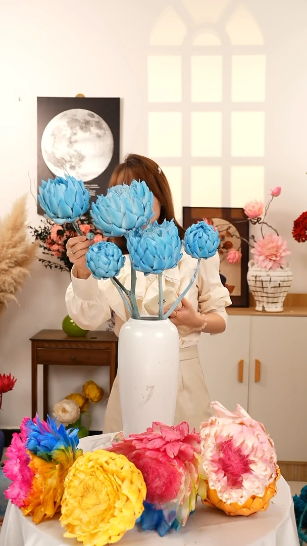 永生花  霸王花 天蓝色  A2