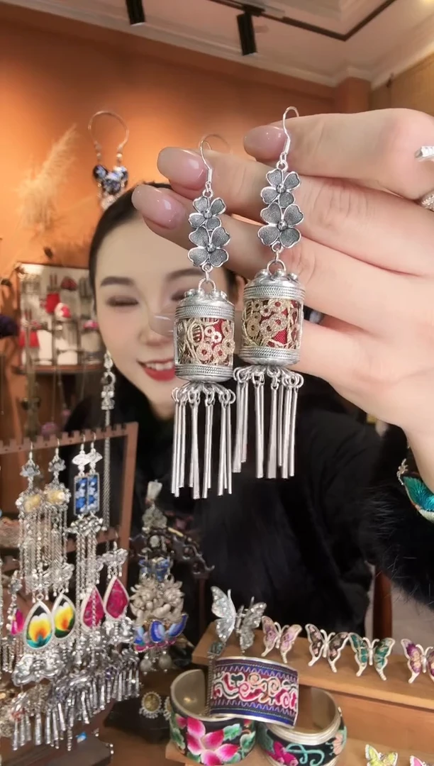 刺绣纯手工民族风耳环