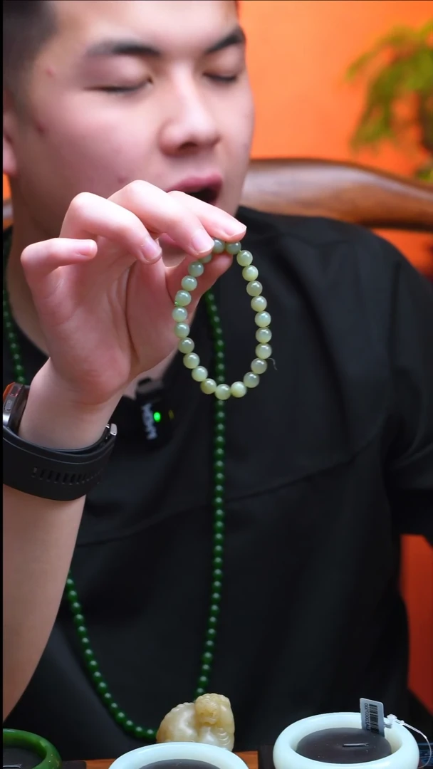 未镶嵌手串和田玉碧玉猫眼手串