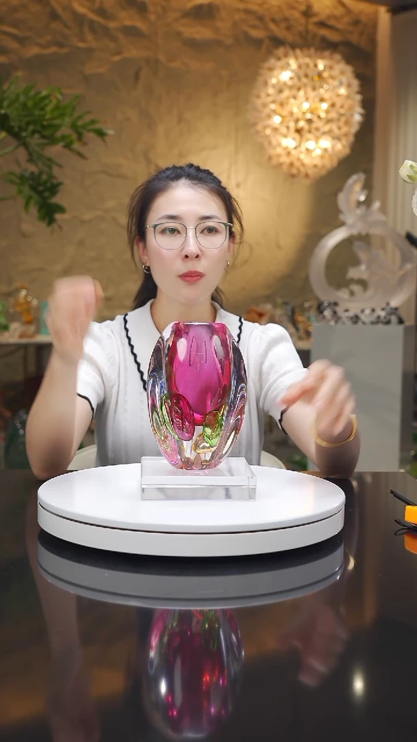 琉璃手工艺品设计款金红香薰瓶