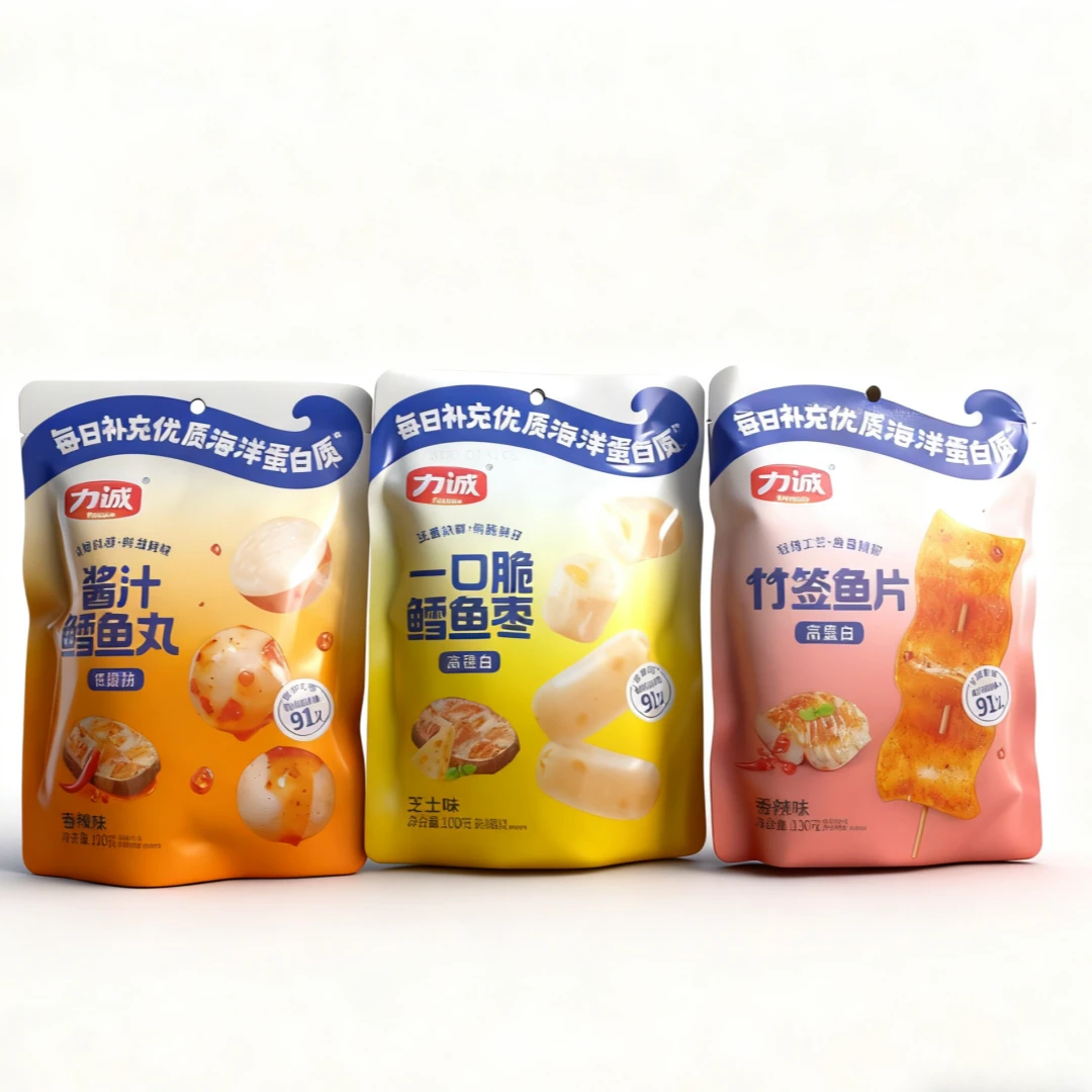 力诚 酱汁鳕鱼丸/一口鳕鱼枣/竹签鱼片 混合口味3包/6包