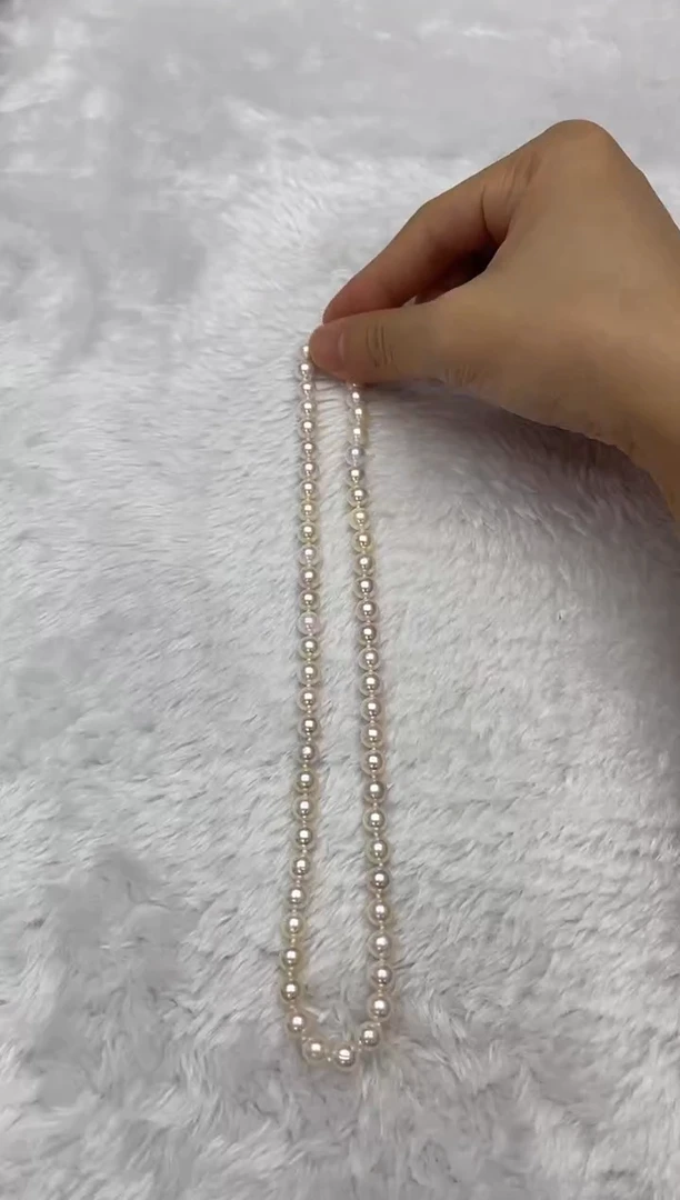 项链银S925镶嵌海水珍珠AK6.5-7mm