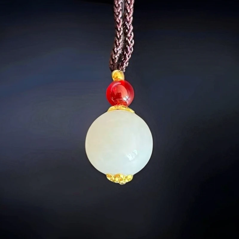 《蒋总抖音基地质检发货》天然和田转运珠吊坠和田玉