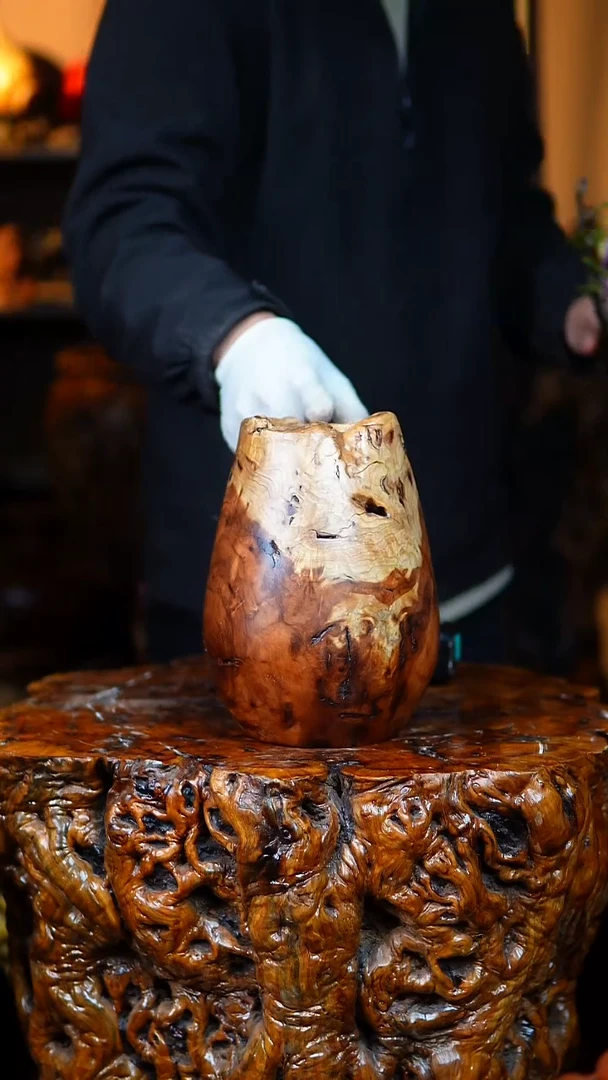 枣木百年雷击枣木花尊