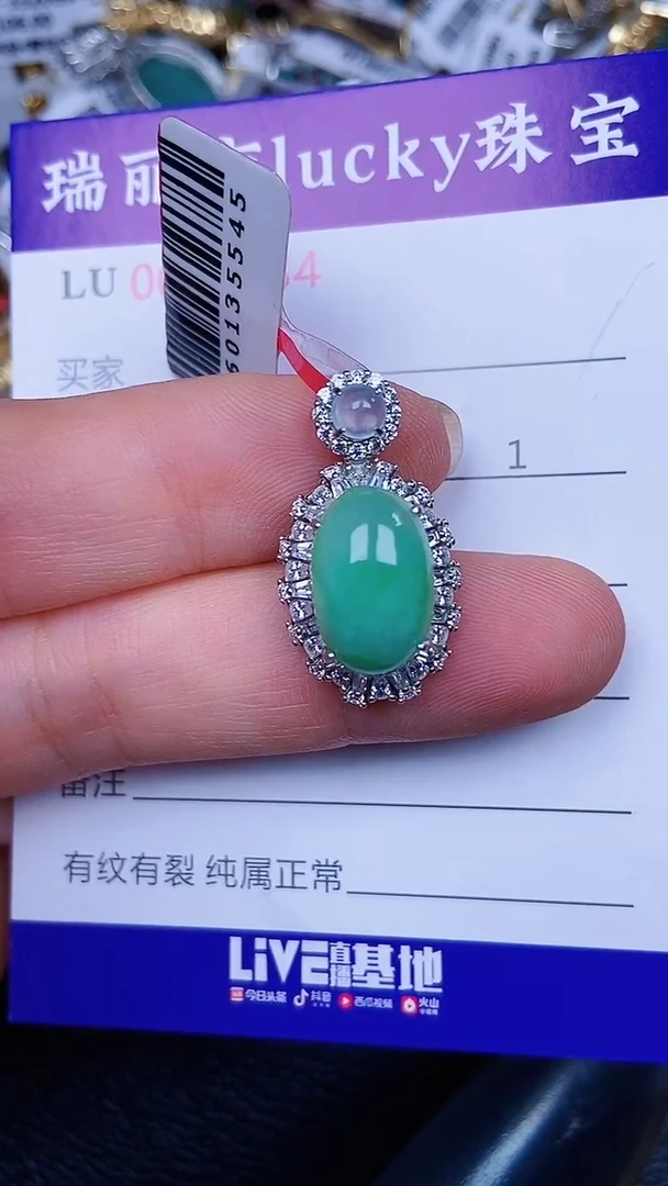 颈饰银S925镶嵌翡翠0994