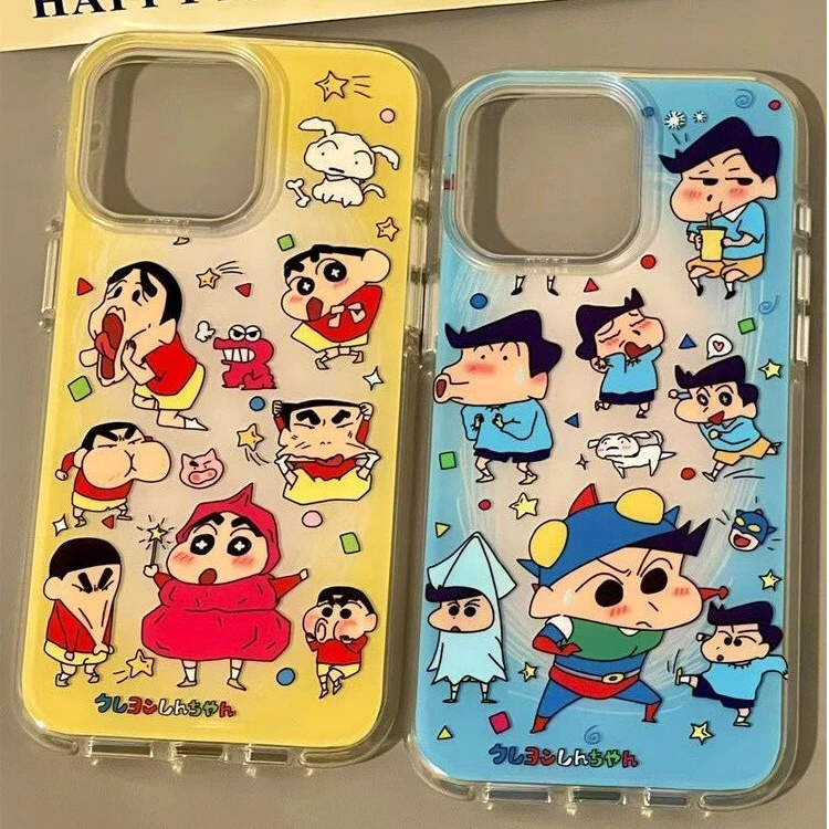 蜡笔小新适用iphone16手机壳苹果华为vivo小米OPPO荣耀卡通防摔套