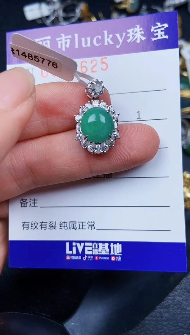 翡翠银S925镶嵌颈饰2625