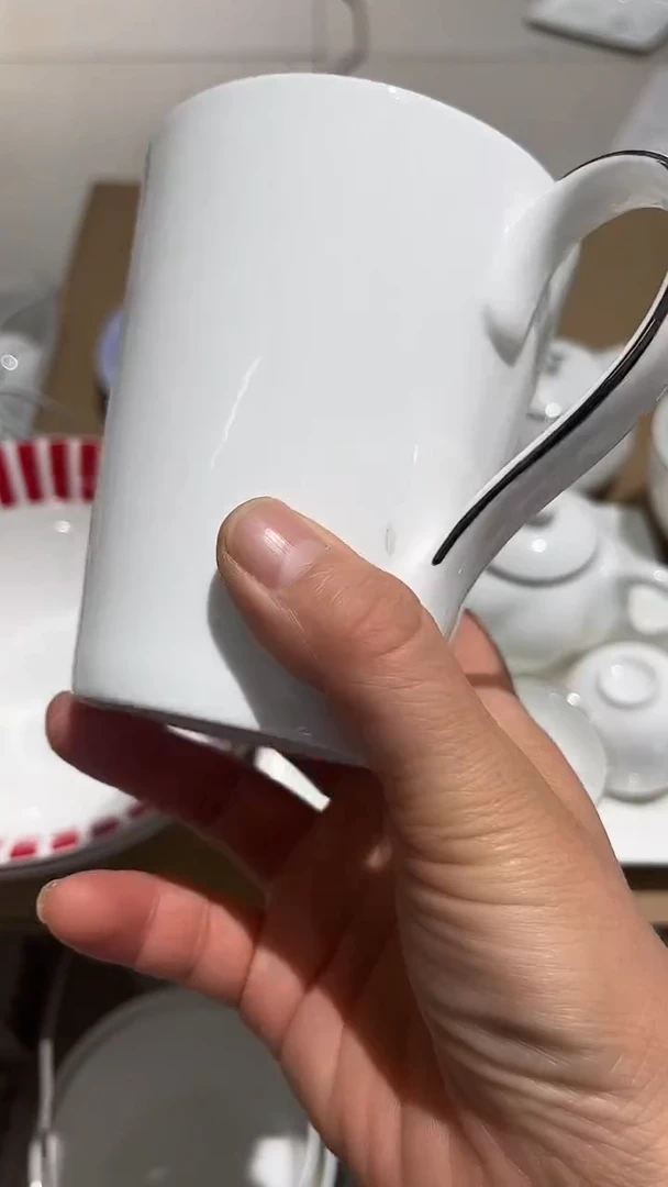 瓷1个杯子隆达白金边