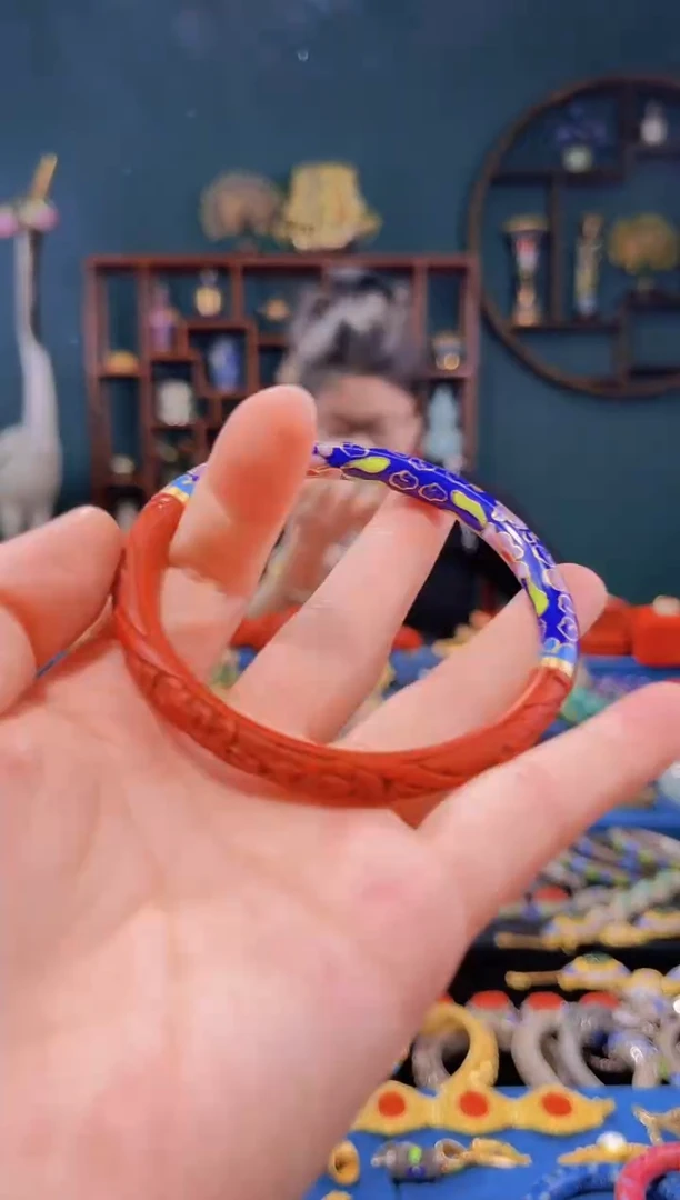 【闪购商品】景漆结合手镯宝蓝色圈口62