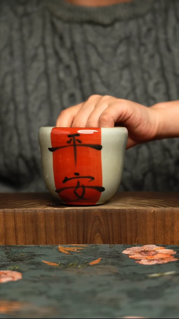 杯釉下彩手工手绘同款陶器