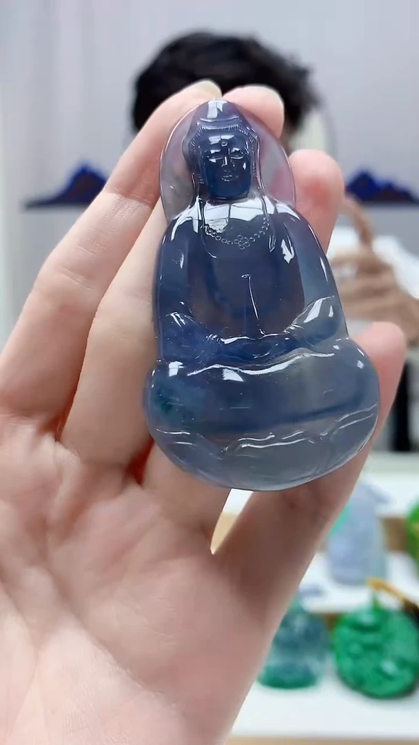 未镶嵌定制翡翠4688zm-毛货挂件观音108