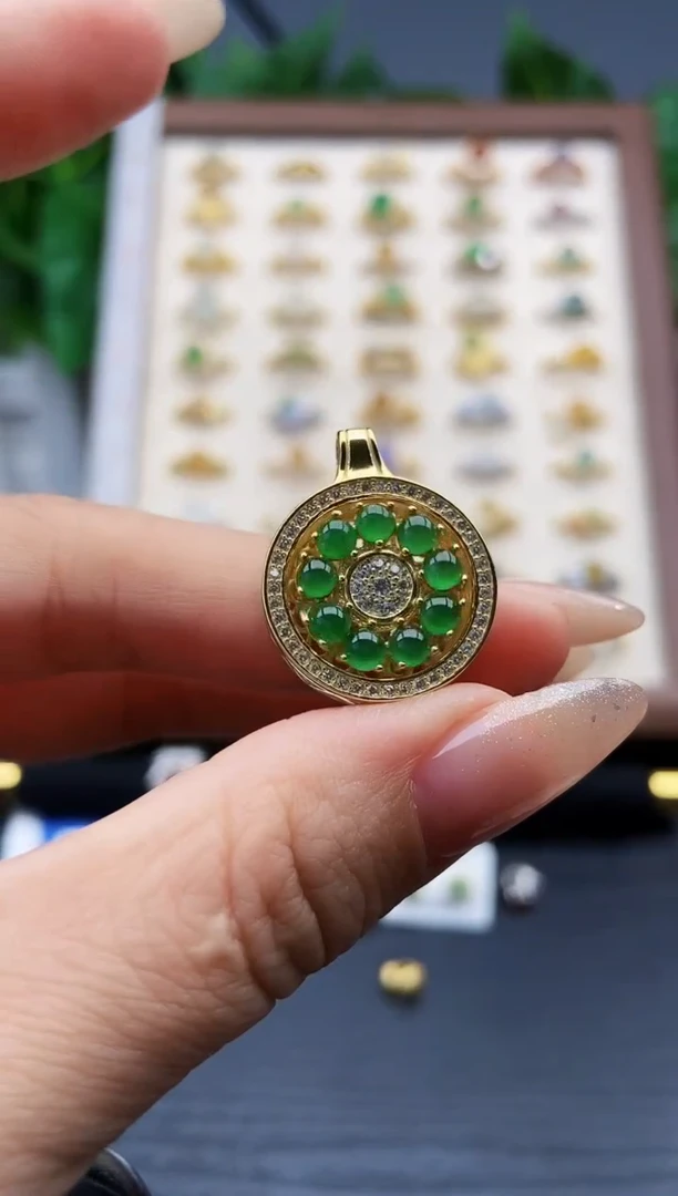 颈饰银S925镶嵌翡翠12