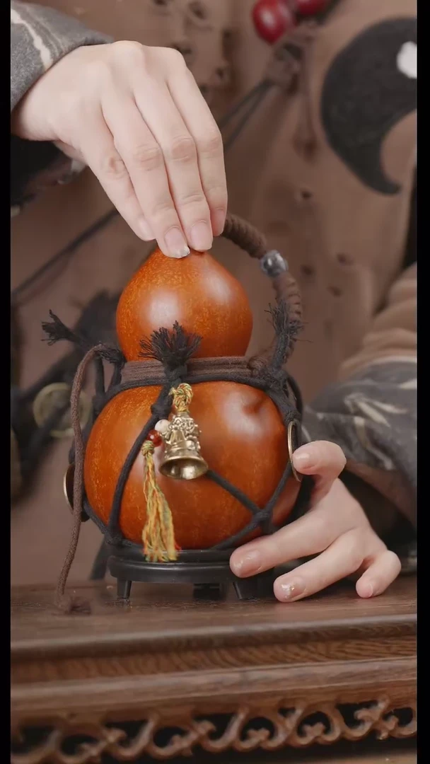 【闪购商品】180号精品天然大漆工艺防渗内胆酒葫芦~