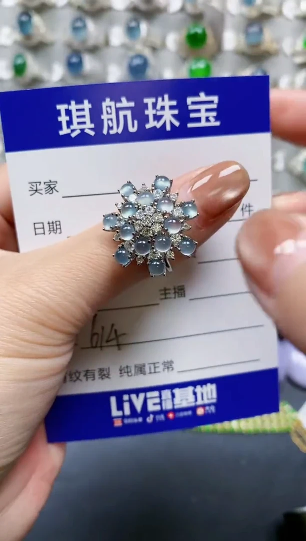 【闪购商品】翡翠戒指银S925镶嵌0614