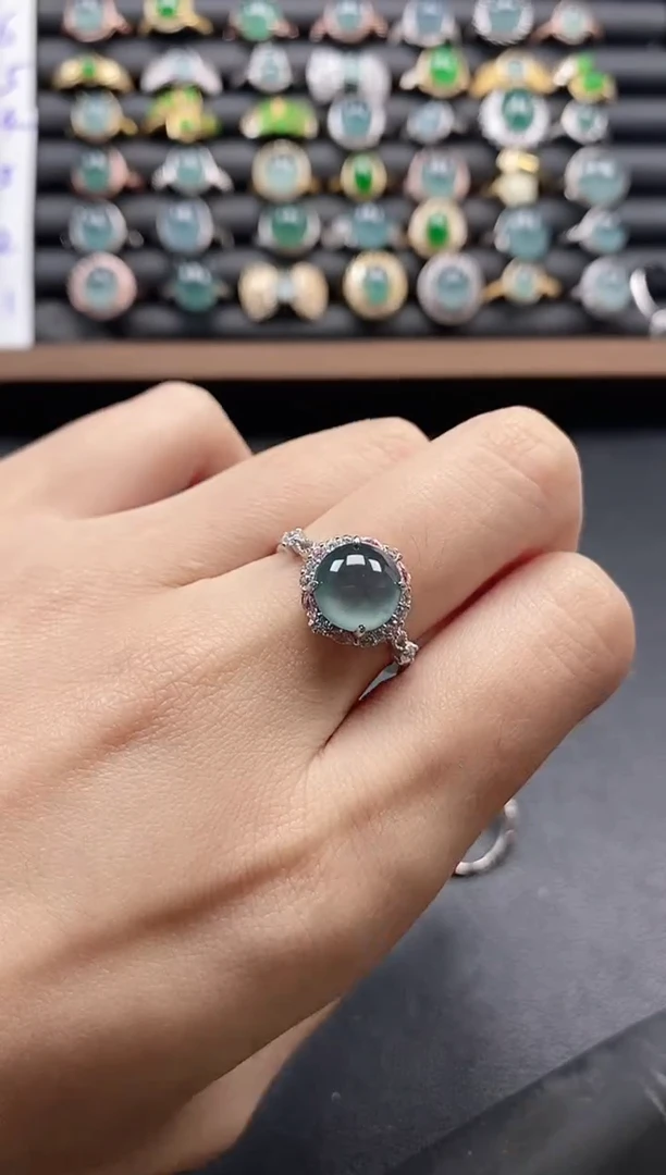 银S925镶嵌戒指翡翠51151