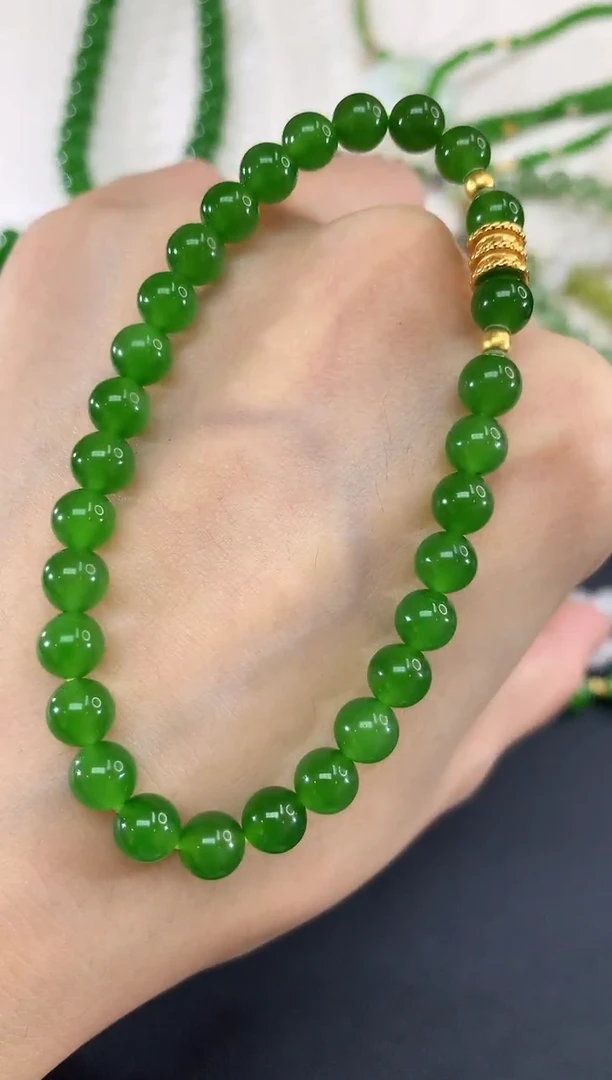 足金镶嵌手串和田玉43|1800多样性发其一