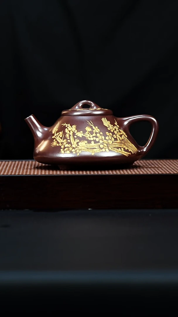 茶壶紫砂宜兴紫砂 子冶石瓢 玄铁石红 李雨瑶