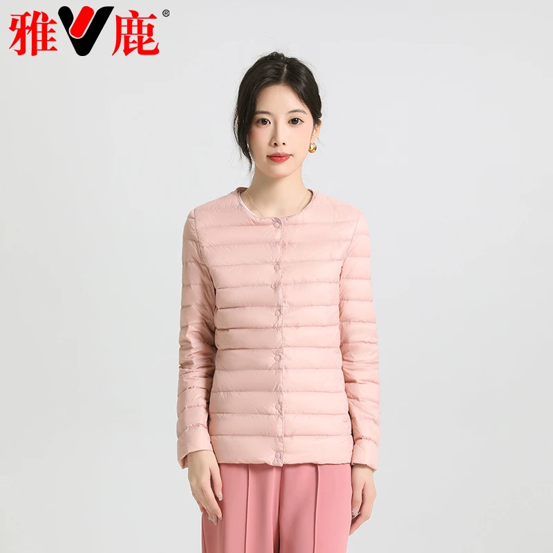 V/雅鹿雅鹿短款羽绒服内胆女轻薄短款羽绒服圆领轻便可变领保暖